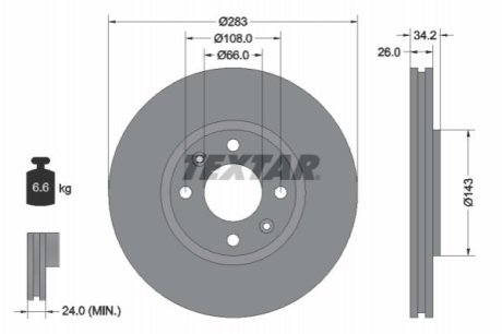 Тормозной диск TEXTAR 98200111601 (фото 1)