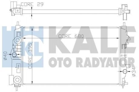 KALE OPEL Радиатор охлаждения Astra J,Zafira Tourer,Chevrolet Cruze 1.4/1.8 (АКПП) KALE Kale Oto Radyator (Турция) 349300
