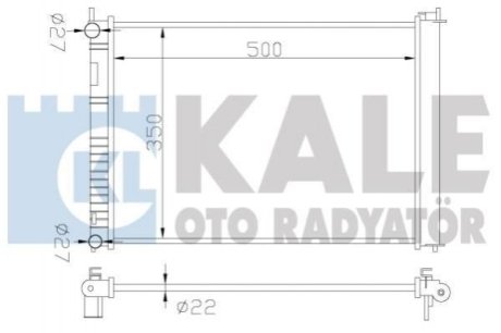 KALE FORD Радиатор охлаждения Fiesta V,Fusion 1.25/1.6 01-,Mazda 2 KALE Kale Oto Radyator (Турция) 349500