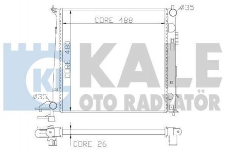 KALE HYUNDAI Радиатор охлаждения ix35,Kia Sportage 1.7/2.0CRDi 10- KALE Kale Oto Radyator (Турция) 341960