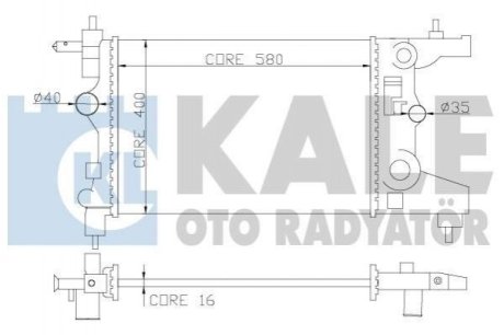 OPEL Радиатор охлаждения Astra J,Chevrolet Cruze 1.6/1.8 09- Kale Oto Radyator (Турция) 355200 (фото 1)