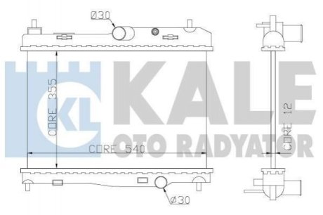 FORD Радиатор охлаждения B-Max,Fiesta VI 1.25/1.4 08- Kale Oto Radyator (Турция) 356100 (фото 1)