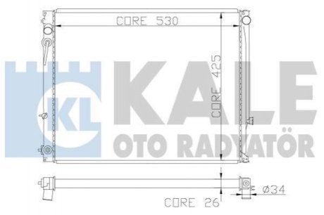 KALE OPEL Радиатор охлаждения Combo Tour,Corsa C 1.4/1.8 KALE Kale Oto Radyator (Турция) 363600