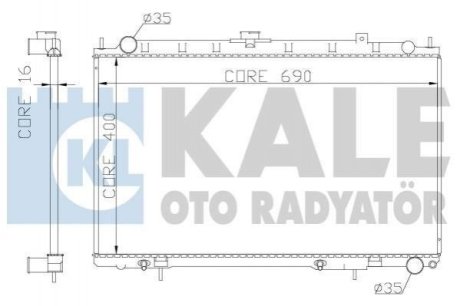 KALE NISSAN Радиатор охлаждения Maxima QX IV 2.0/3.0 00- KALE Kale Oto Radyator (Турция) 342045