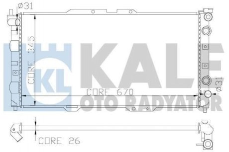 MAZDA Радиатор охлаждения Mazda 323 F V 1.5/1.8 94- Kale Oto Radyator (Турция) 342015 (фото 1)