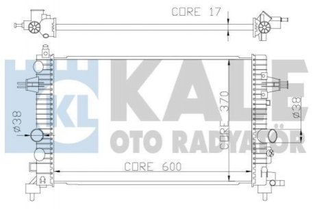 OPEL Радиатор охлаждения Astra H,Zafira B 1.6/1.8 Kale Oto Radyator (Турция) 371200 (фото 1)