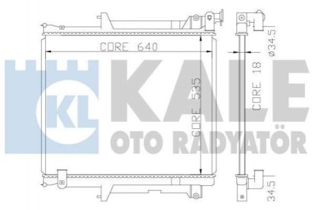 KALE MITSUBISHI Радиатор охлаждения L200 2.5 DI-D 05- KALE Kale Oto Radyator (Турция) 370400