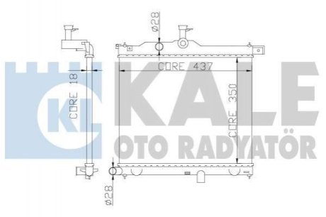 KALE HYUNDAI Радиатор охлаждения i10 1.1/1.1CRDi 08- KALE Kale Oto Radyator (Турция) 358300