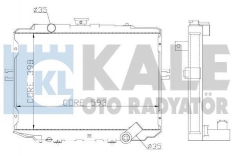 KALE HYUNDAI Радиатор охлаждения H100,H-1 2.5D 97- KALE Kale Oto Radyator (Турция) 342295