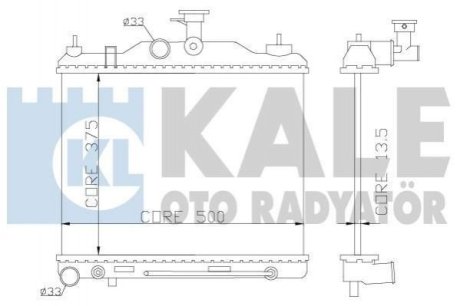 HYUNDAI Радиатор охлаждения Getz 1.3/1.4 02- Kale Oto Radyator (Турция) 369600 (фото 1)