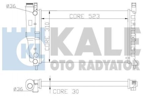 KALE FIAT Радиатор охлаждения Fiorino 1.4/1.6 94- KALE Kale Oto Radyator (Турция) 342265