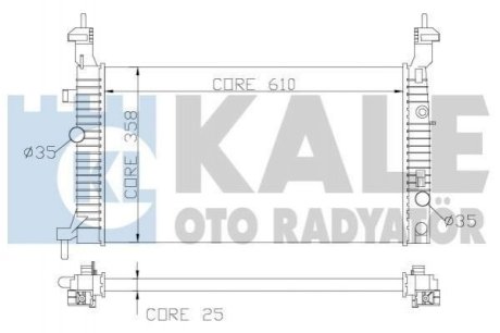 KALE OPEL Радиатор охлаждения Meriva A 1.7DTi 03- KALE Kale Oto Radyator (Турция) 342065