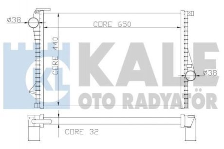 BMW Радиатор охлаждения 5 E39,7 E38 2.0/4.4 Kale Oto Radyator (Турция) 348600 (фото 1)