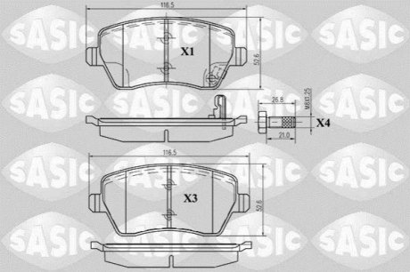 Гальмівні колодки передні Renault Clio III, Clio IV, Megane IV Sasic 6214011 (фото 1)