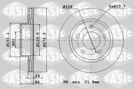Тормозные диски Sasic 6104036 (фото 1)