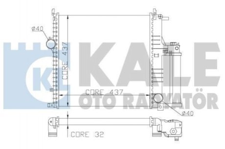 FIAT Радиатор охлаждения Grande Punto 1.3d 08-,Opel Corsa D 1.0/1.4 06- Kale Oto Radyator (Турция) 352100 (фото 1)