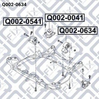 Подушка двигателя задняя HYUNDAI ELANTRA (HD) 2006-2011 Q-FIX Q002-0634