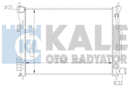 Радиатор охлаждения Hyundai AccentIv, I20 - Kia RioIiiRadiator OTO Kale Oto Radyator (Турция) 342280 (фото 1)