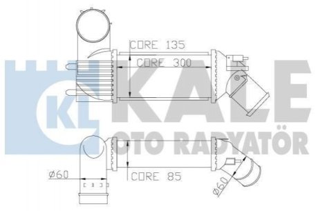 CITROEN Интеркулер C5 I,II,Peugeot 406,607 2.0/2.2HDI Kale Oto Radyator (Турция) 343600 (фото 1)
