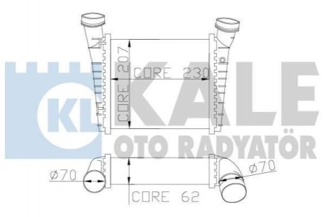 VW Интеркулер Passat,Skoda SuperB I 1.9/2.0TDI 01- Kale Oto Radyator (Турция) 342700 (фото 1)