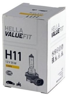 Лампа накаливания H11 12V 55W PGJ 192 VALUEFIT Hella 8GH242632171 (фото 1)