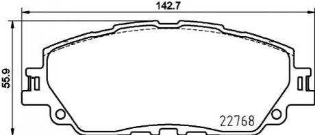 Колодки тормозные передние Lexus Ux Toyota Camry V70, Rav 4 V 2.0-3.5 08.17- Hella 8DB 355 036-511 (фото 1)