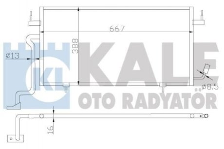 CITROEN Радиатор кондиционера Berlingo,Xsara,Peugeot Partner 1.8D/1.9D 98- Kale Oto Radyator (Турция) 385500 (фото 1)