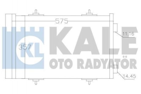 KALE CITROEN Радиатор кондиционера C5 III 1.6HDI 08-,Peugeot 407/508 KALE OTO RADYATOR Kale Oto Radyator (Турция) 343090