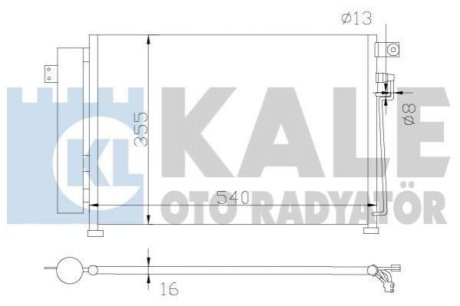 KIA Радиатор кондиционера Rio II 1.5CRDi 05- Kale Oto Radyator (Турция) 343125 (фото 1)