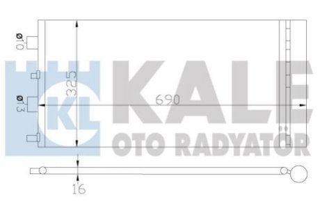 Радиатор кондиционера Dacia Duster, Renault Duster Kale Oto Radyator (Турция) 342840 (фото 1)
