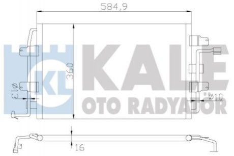 VW Радиатор кондиционера New Beetle 00- Kale Oto Radyator (Турция) 376400 (фото 1)