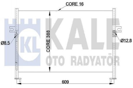 Радіатор кондиціонера Hyundai H-1 / Starex, H-1 Box, H100, Porter Condenser Kale Oto Radyator (Турция) 342425 (фото 1)