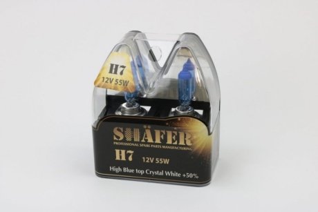Лампа галогеновая H7 12V55W High Blue top Crystal White +50% SHAFER SL3007C (фото 1)