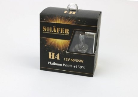 Лампа галогенова H4 12V60/55W Platinum White +150% SHAFER SL3004P