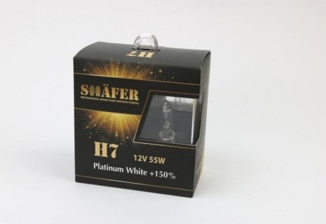 Лампа галогеновая H7 12V55W Platinum White +150% SHAFER SL3007P