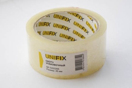 Скотч упаковочный 38мкм*45мм*200м прозрачный UNIFIX- Турция SK-5400266