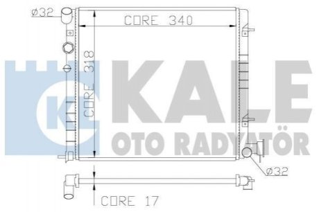 KALE HYUNDAI Радиатор охлаждения Accent II 1.3/1.5 00- Kale Oto Radyator (Турция) 372500