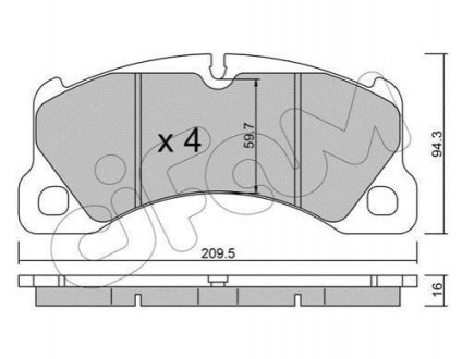 VW Колодки торм. Touareg 3,0-4,2 10- CIFAM 822-957-0 (фото 1)