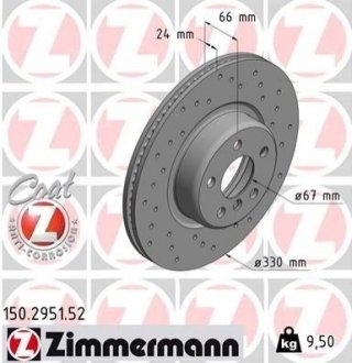 Диск тормозной SPORT Z Otto Zimmermann GmbH 150295152 (фото 1)