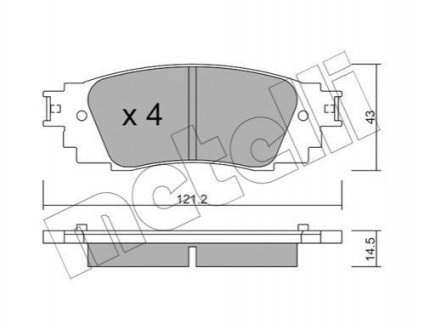 Колодки тормозные (задние) Toyota Camry 17-/Rav4/Lexus ES/UX 18-/RX 15- METELLI 22-1089-0 (фото 1)