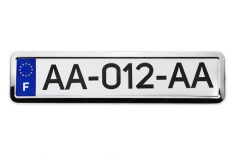 Рамка номерного знака металлическая (хром) 12 Atelie 951621 (фото 1)