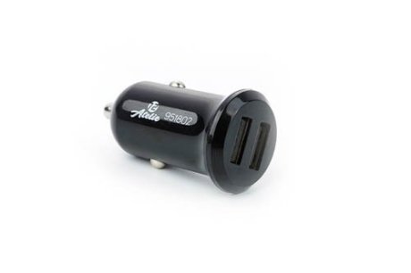 Автомобильное зарядное устройство 2 USB (12/24V - 5V 2,1A) черный КОМПАКТ 12 Atelie 951802