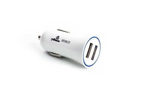 Автомобільний зарядний пристрій 2 USB (12/24V - 5V 2,1A) білий 12 Atelie 951803