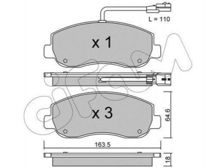 Тормозные колодки передние Renault Master III/Opel Movano 10- CIFAM 822-898-0