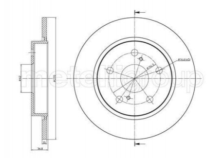 Тормозной диск задний. Corolla/Auris 15-18 CIFAM 800-1022C (фото 1)