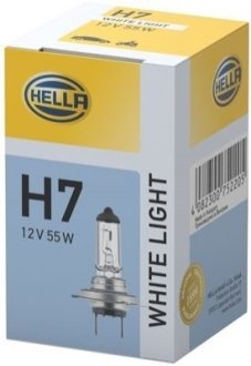 Лампа розжарювання, H7 12V 55W PX26d WL 4200K White Light Hella 8GH 223 498-131