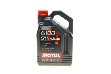 Олива 5W40 6100 SYN-clean (4L) (BMW LL-04/GM-OPEL dexos2TM/MB 229.51/VW 505 00/505 01) (107942) MOTUL 854250