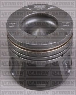 Поршень с кольцами і пальцем (размер отв. 69.60/STD) OPEL Astra H 1.3CDTI(199A3000 Multijet Fiat / Opel Ortak motor) YENMAK 31-04289-000