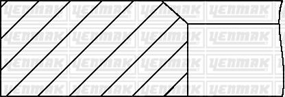 OPEL Комплект поршневих кілець (75,50/ +0,50) (1,5/1,5/4,0) Kadett D/E, Ascona, 1.3 (C 1,3 N, 1,3 S) YENMAK 91-09801-050