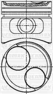 OPEL Поршень с кольцами і пальцем (размер отв. 75 / STD) Kadett D/E, Ascona, 1.3 (C 1,3 N, 1,3 S) YENMAK 31-03801-000